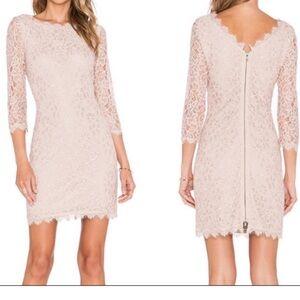 Diane Von Furstenberg Zarita Lace dress in Blush Pink